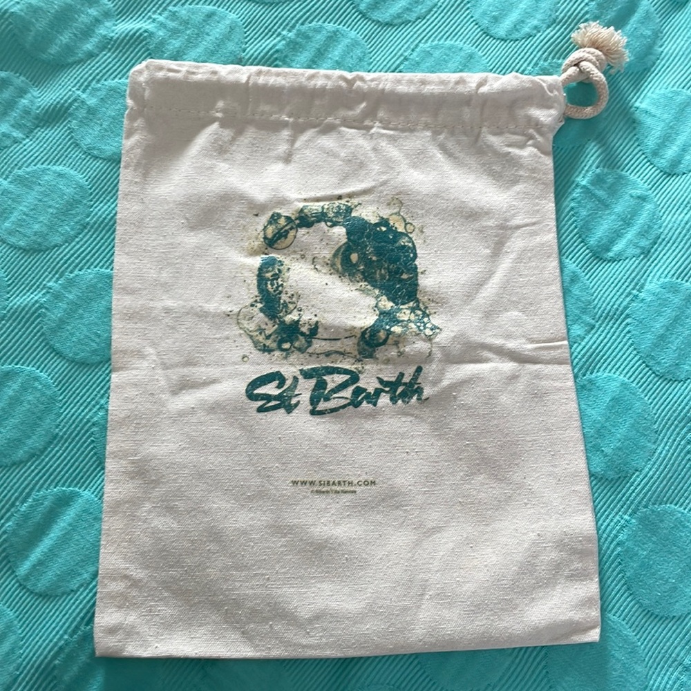 St Barth drawstring canvas pouch